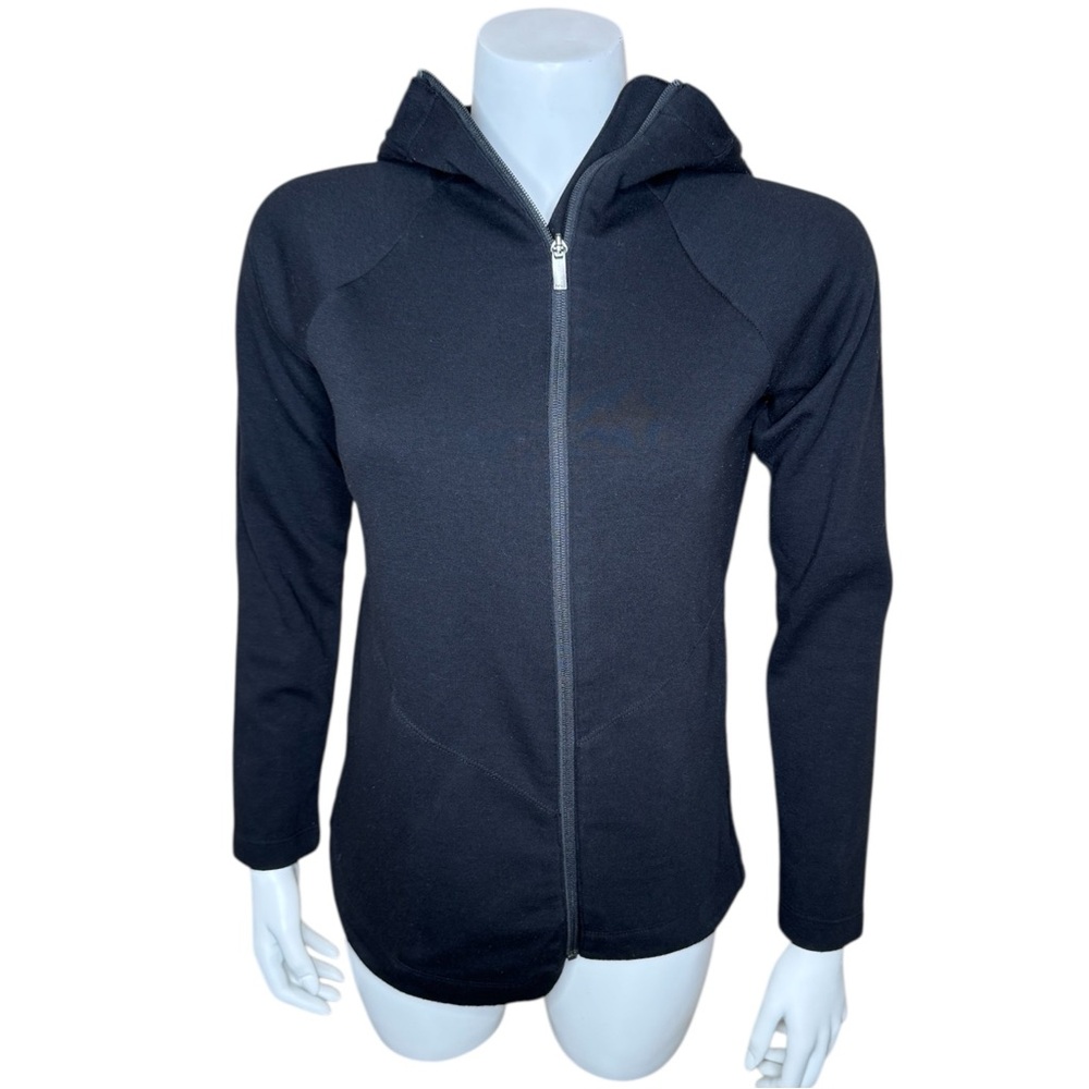 Nau Full Zip Hoodie Jacket XS Asymmetric Hem Black